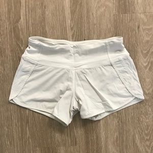 White Lululemon Speed Up Shorts Size 2